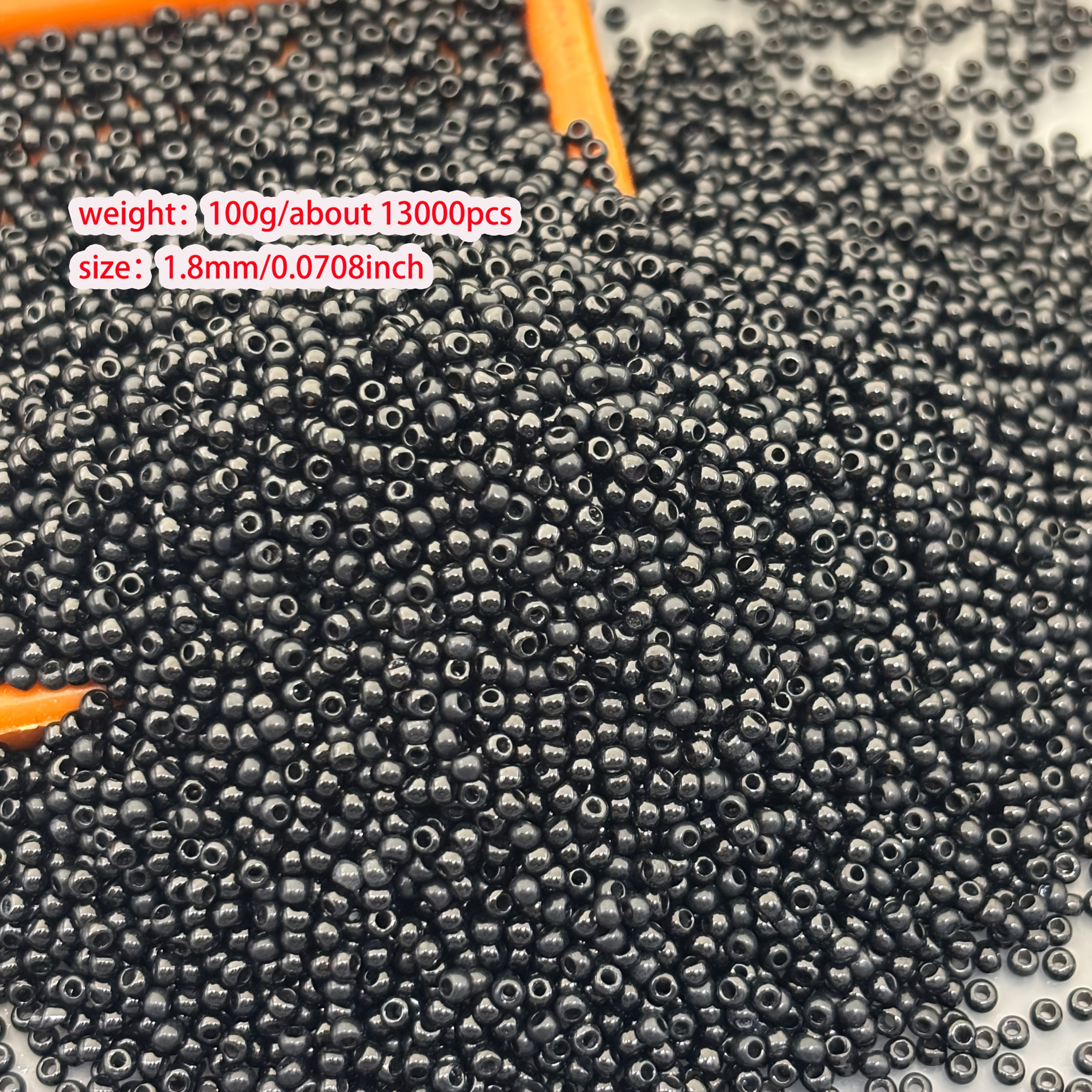 TEMU 13000 1.8mm Solid Color Glass Rice Beads, 100g Per Pack, Multiple Color Options, Suitable For Jewelry Making Additions, Bracelets, Necklaces,