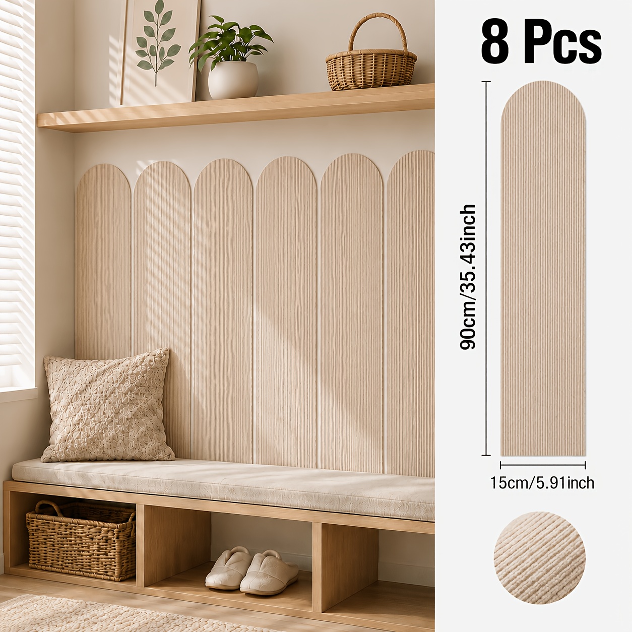 TEMU 3d Wall Panels 8pcs Set Of Self-adhesive Stickers, Wall Decoration Soft Stickers, Home Decor, Easy Stickers, , Suitable For Living Room, ,
