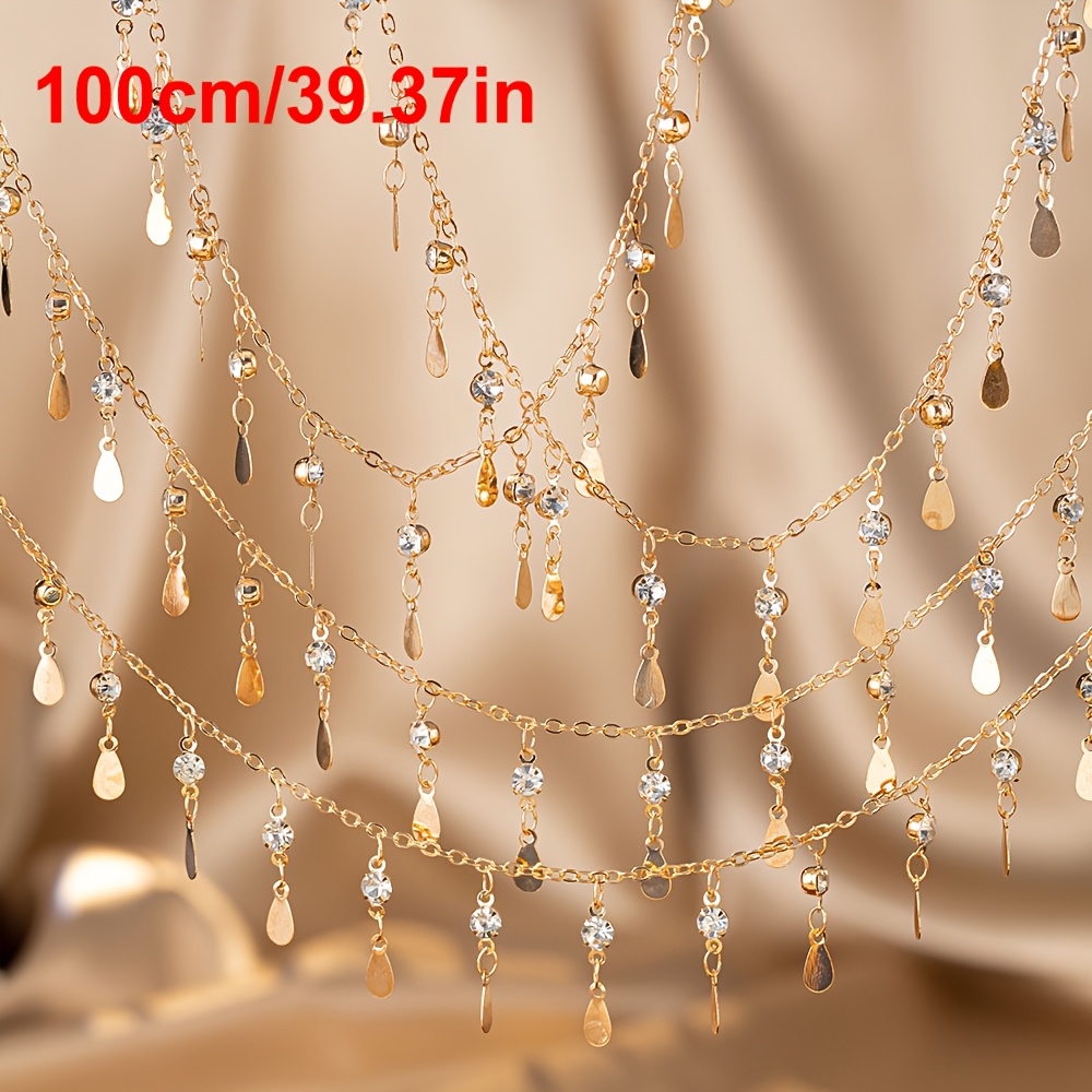 1meter Water Drop Charm Copper Chain For Necklace Bracelet Jewelry Making Clothing Tassel Additions