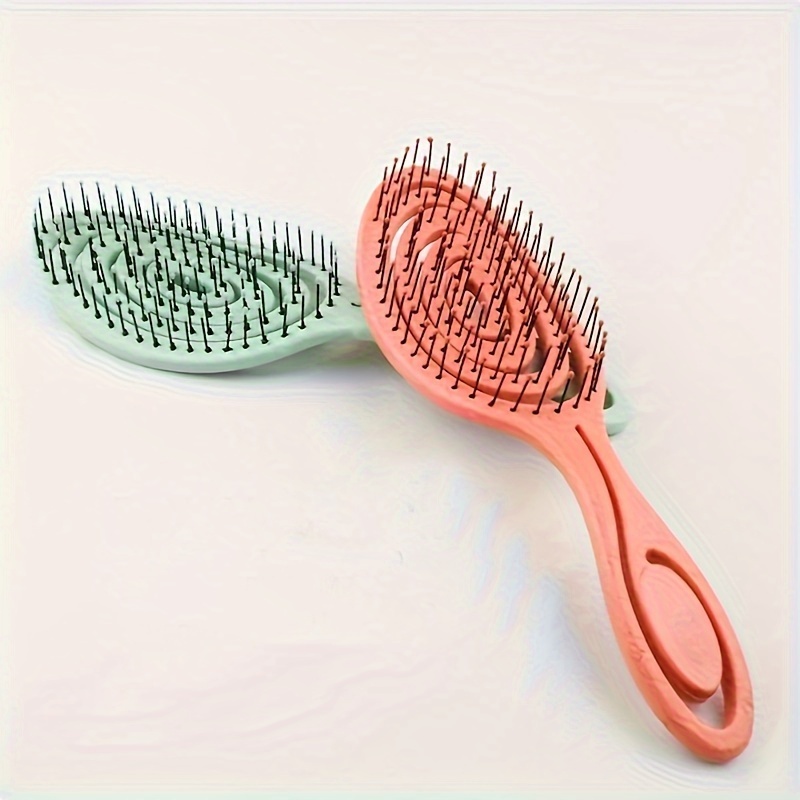 

1pc Oval Shaped Hairdressing Comb Hollow Out Detangling Hair Comb For Wet Or Dry Hair