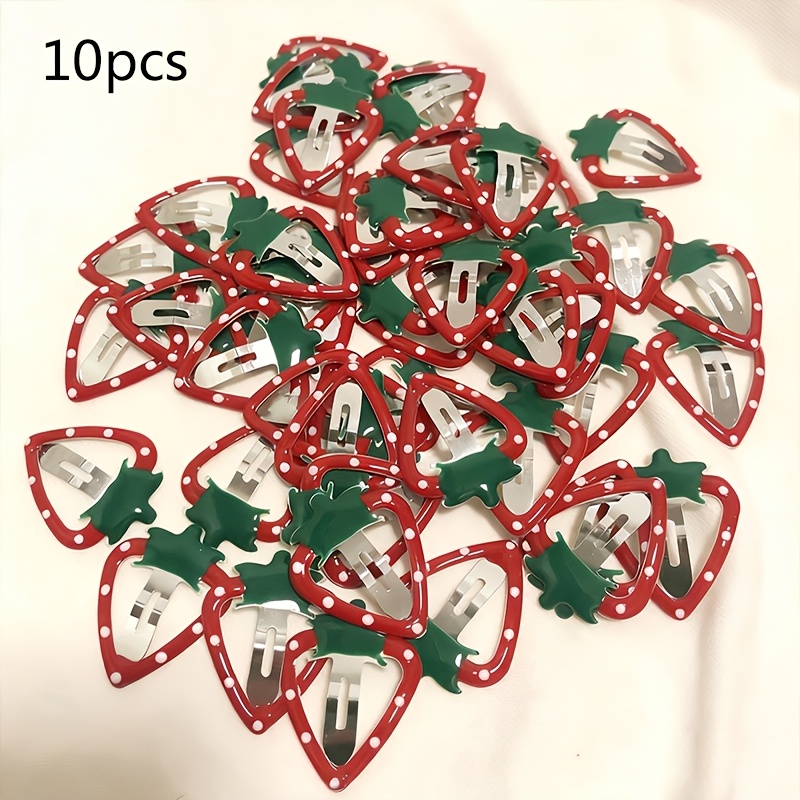E-shop 10-teiliges Set niedlicher Erdbeer-Haarspangen, neue Pony-BB-Clips, Haar-Accessoires für Dates Partys
