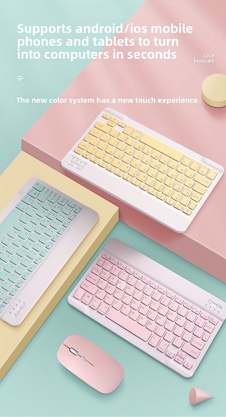 Teclado inalámbrico ultrafino para portátil y para for ipad - Portátil, recargable, diseño ergonómico con carga USB-C, ideal para oficina, viajes y uso doméstico, accesorio para espacio de trabajo en casa | Teclado elegante | Diseño compacto, teclado inalámbrico para portátil