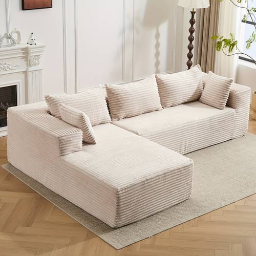 107 cloud sectional couch with l shape chaise modern with deep seat upholstered couches for living room bedroom no grey plush corduroy fabric