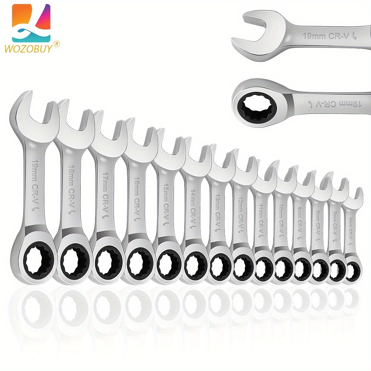 

14-piece Premium Ratcheting Wrench Set - Reversible, 72-tooth Gear, 6mm-19mm, Steel, , Ergonomic Handle, Diy, Home And Professional Use