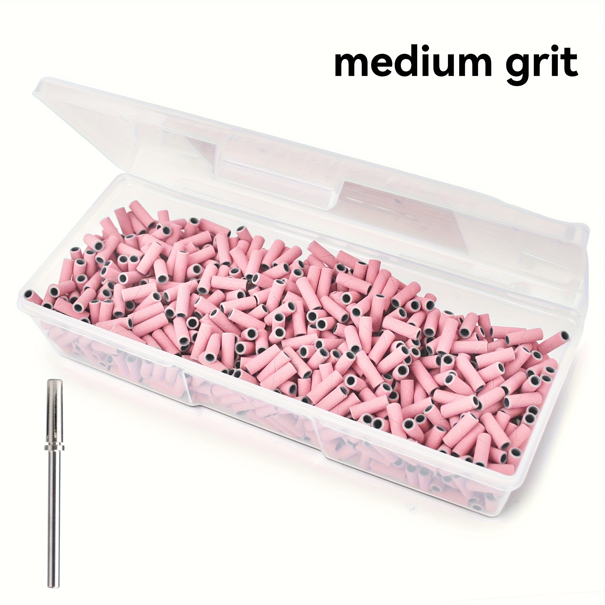 TEMU 1000pcs Professional Nail Drill Bits With - Coarse/medium/fine 3 Grit Sanding Bands, 3mm Drill Bits Suitable For Removal, Nail Filing, Manicure & Pedicure Tools - Salon & Nail Care (1000pcs)