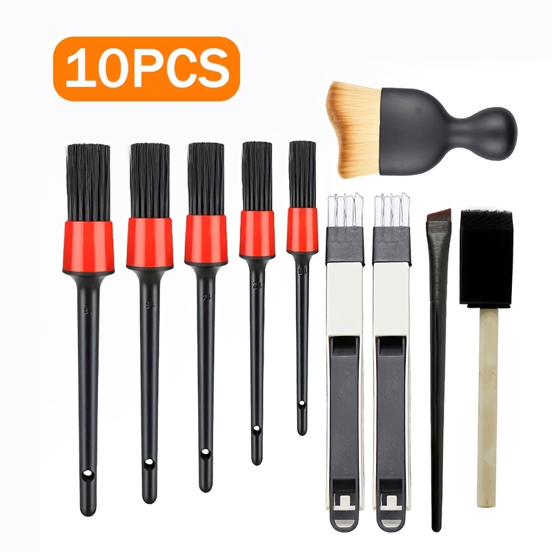 TEMU Un ensemble de 10 outils de detailing automobile, comprenant des brosses pour le nettoyage, le dépoussiérage et le lavage, conçus pour un