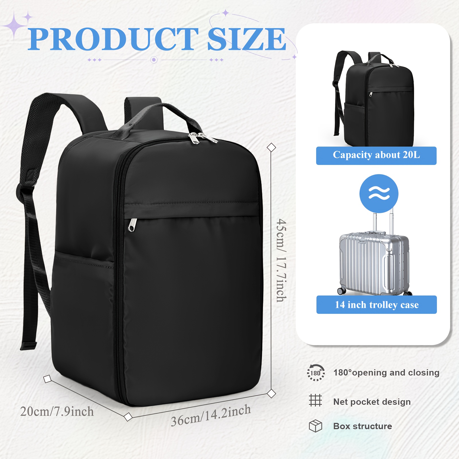 Obrázok položky veľký letecky schválený batoh na nosenie pre ženy s vákumovým kompresným systémom a pumpou - multifunkčná cestovná batožina, veľkokapacitný kufor vhodný na uloženie v lietadle, nastaviteľné popruhy, priehradka na notebook, ľahký nylon