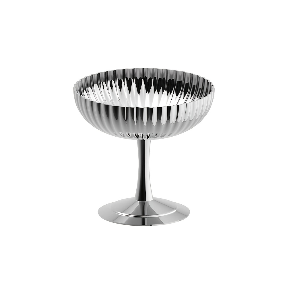E-shop 1 elegante Eistüte, SUS 304 Edelstahl, stabile Dessertschale, Puddingtasse für Mousse Fruchtsalat, geeignet für Familie, Restaurant Hotel,