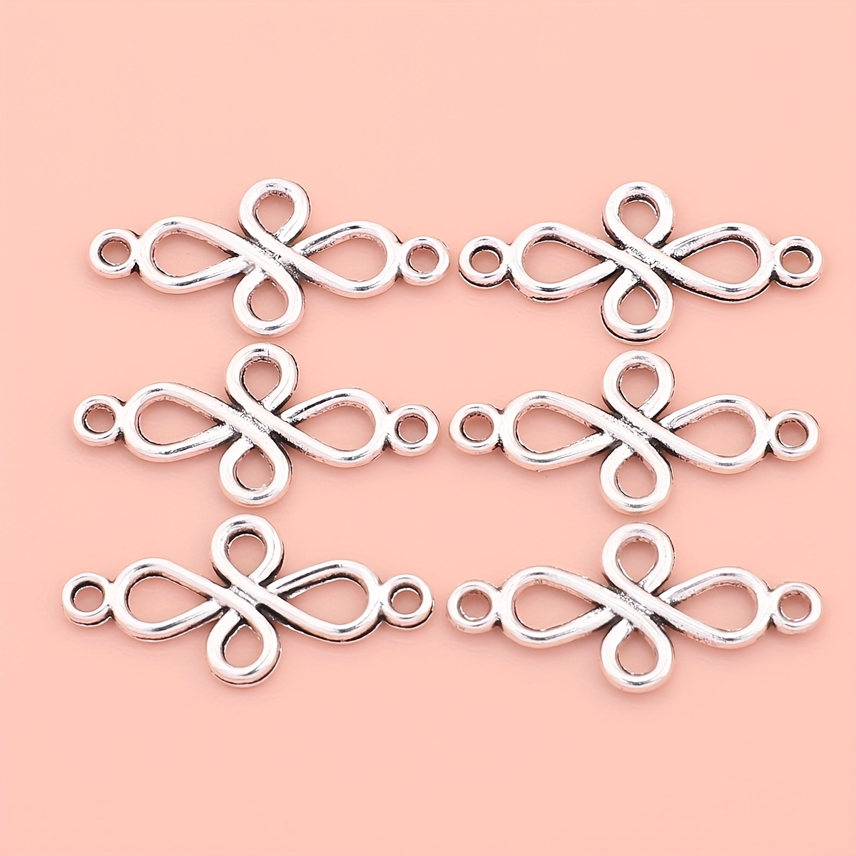 E-shop 30 Stück Doppel-Acht-Form Verbinder, Zinklegierung Verbindungsstücke, Ohrring Anhänger, Armband und Halskette Herstellung, Handgefertigte