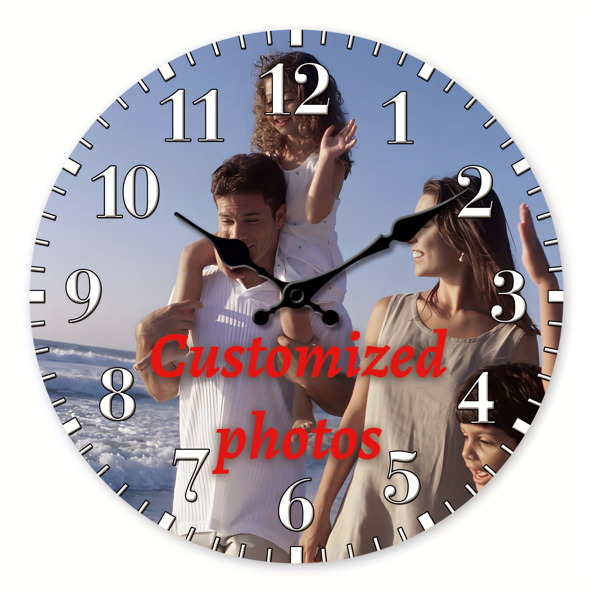 TEMU Custom Wooden Silent Wall Clock â Personalized , 12, 14, 16-inch Wall Clock For Living Room, Kitchen, Bedroom, Office Decor â Ideal Gift For