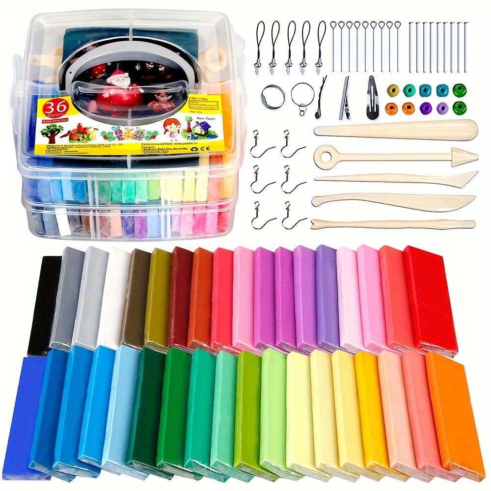 

Kit de Démarrage pour Pâte Polymère ESANDA de 36 Couleurs - Ensemble de Modélisation & DIY avec Outils, Cuisinable , pour l'Artisanat & , Boîte de Rangement Incluse