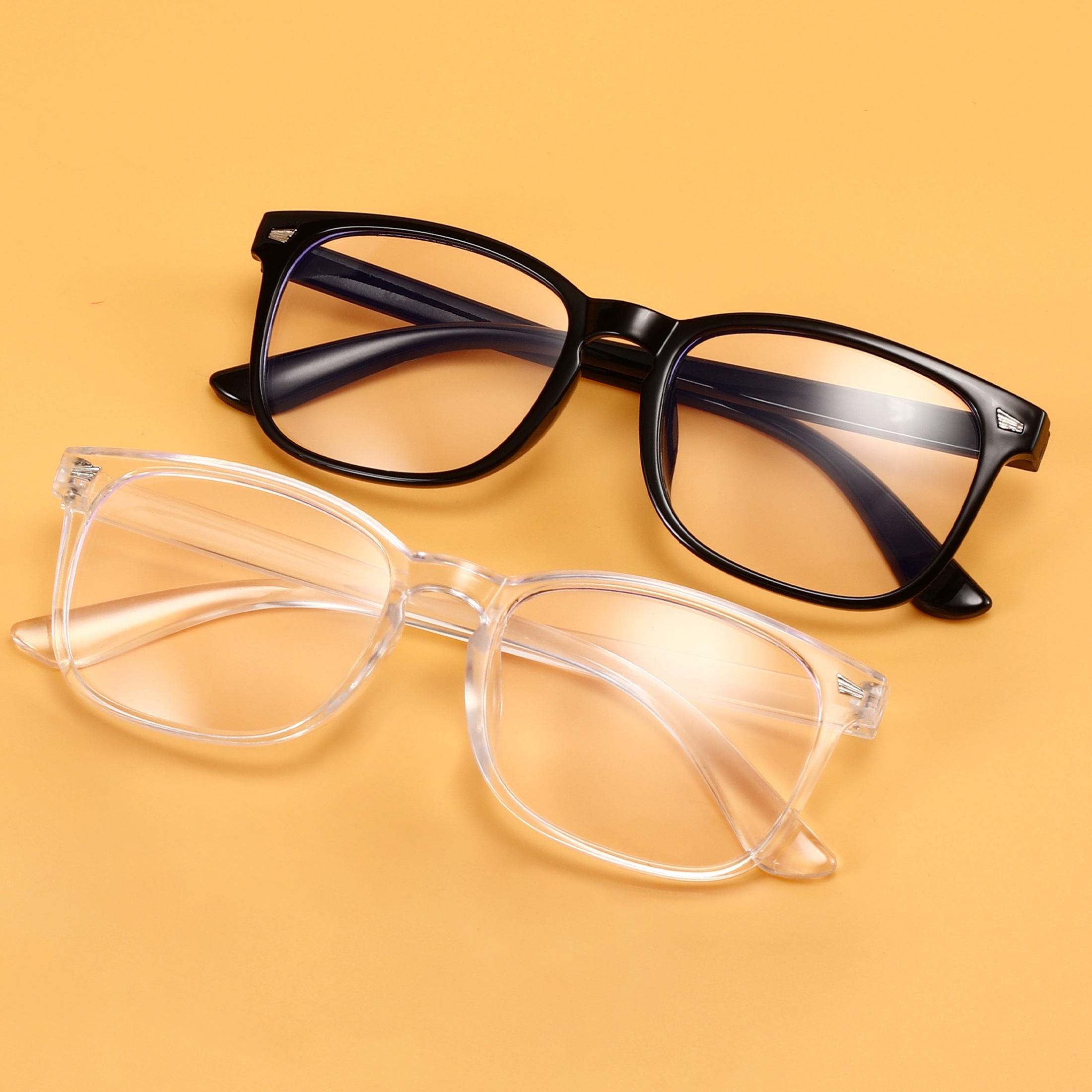 

[ ] 2pcs Blocking - Rectangular Clear Lenses For , & Study