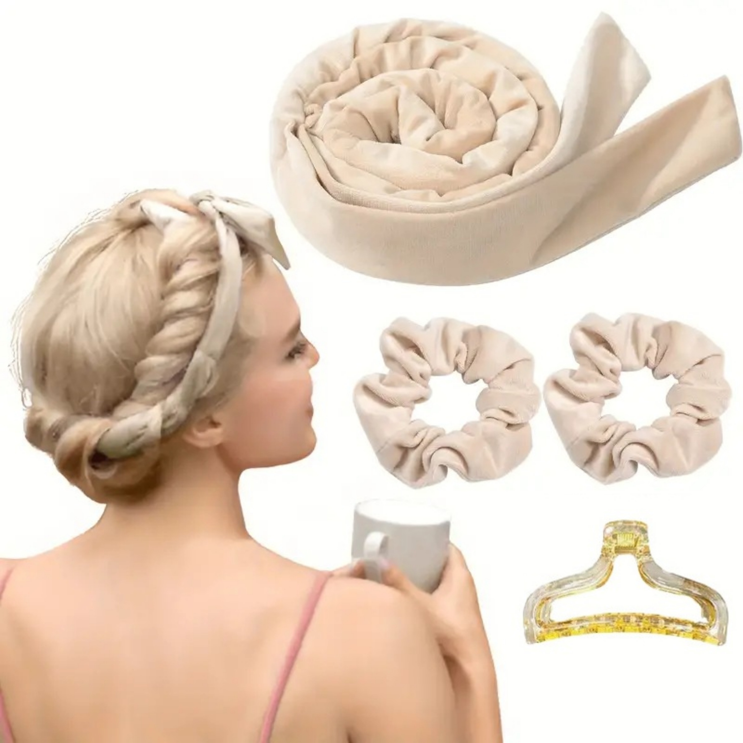 

-in Curler Set - No , Large Sponge Rollers Scrunchies &