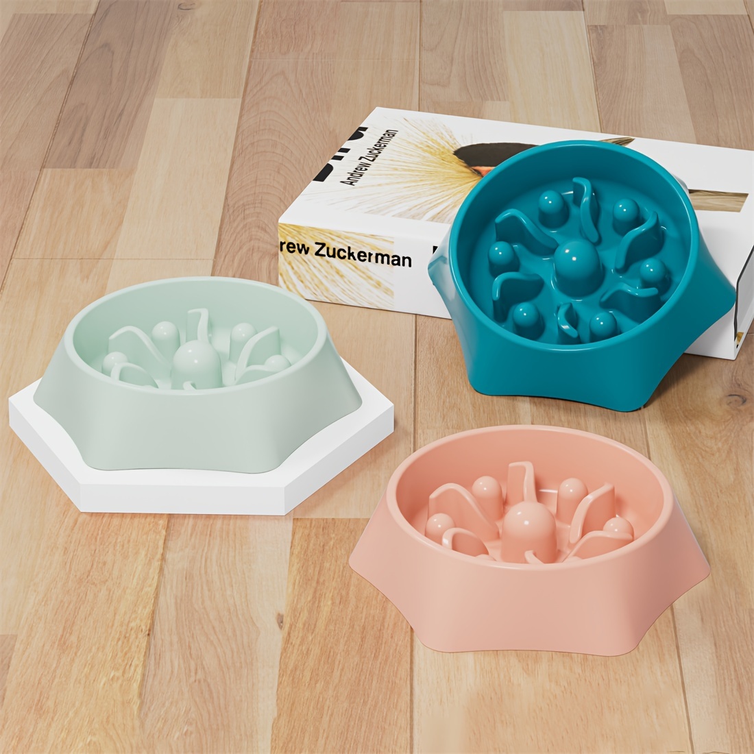 

Anti-choke Slow Feeder Dog Bowl - Non-slip, Plastic Pet Dish For