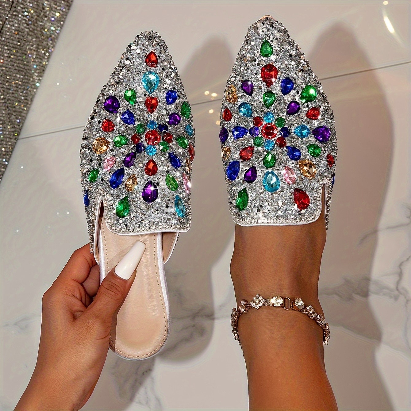 Sparkly mules shoes on sale