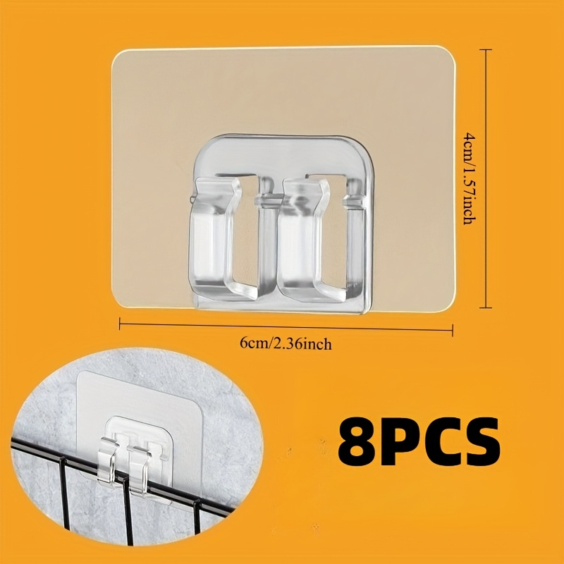 8 Strong Self-adhesive Hooks | Storage Shelf Basket Mounting Accessories, No Nails Needed, No Drilling Required, -bearing Capacity, Quick Installation, Secure And Durable Storage And Organization