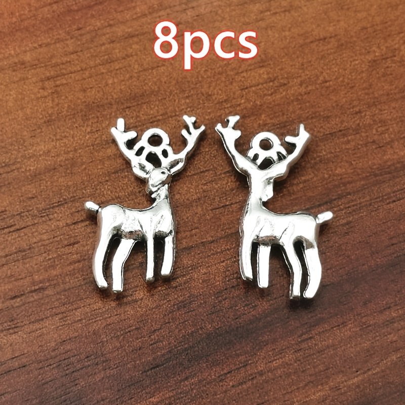TEMU 8pcs 3d Real Reindeer Charm Pendant Women's Fashion Pendant Halloween Jewelry Additions Handmade Necklace Earrings Bracelet Jewelry Additions
