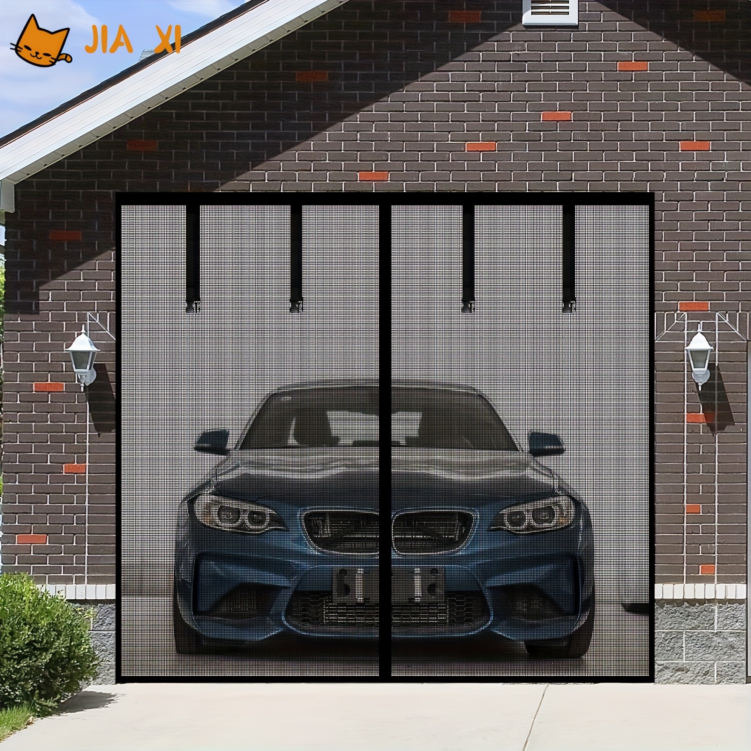 

Garage Door Screen - Magnetic Closure, Heavy-duty Weighted Bottom, Hands-free Operation, Easy Assembly And Pass-through