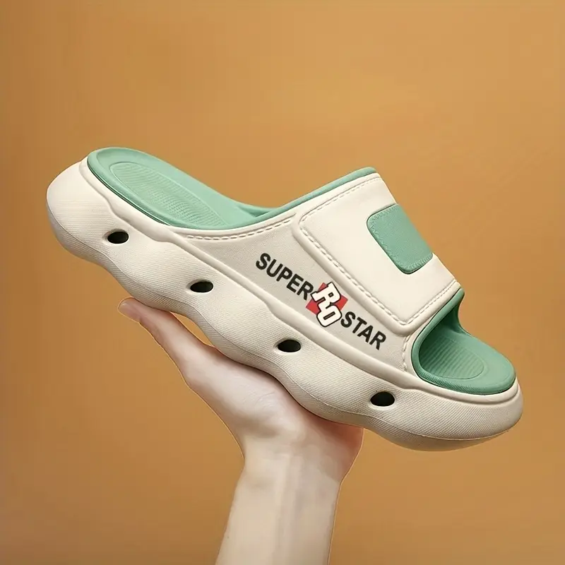 womens print eva slide sandals high quality slip resistant soft sole open toe beach slippers for outdoor use light beige with teal accents indoor slippers opentoe sandals lightweight sandals Product details 3