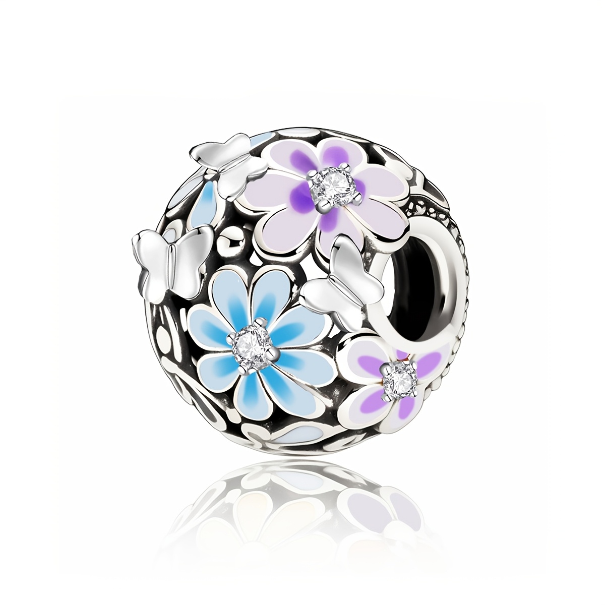 1pc Daisy Bead 925 Silver Plated Flower Bead For Jewelry Making Fit Diy Handmade Bangle Bracelet Gift For Women