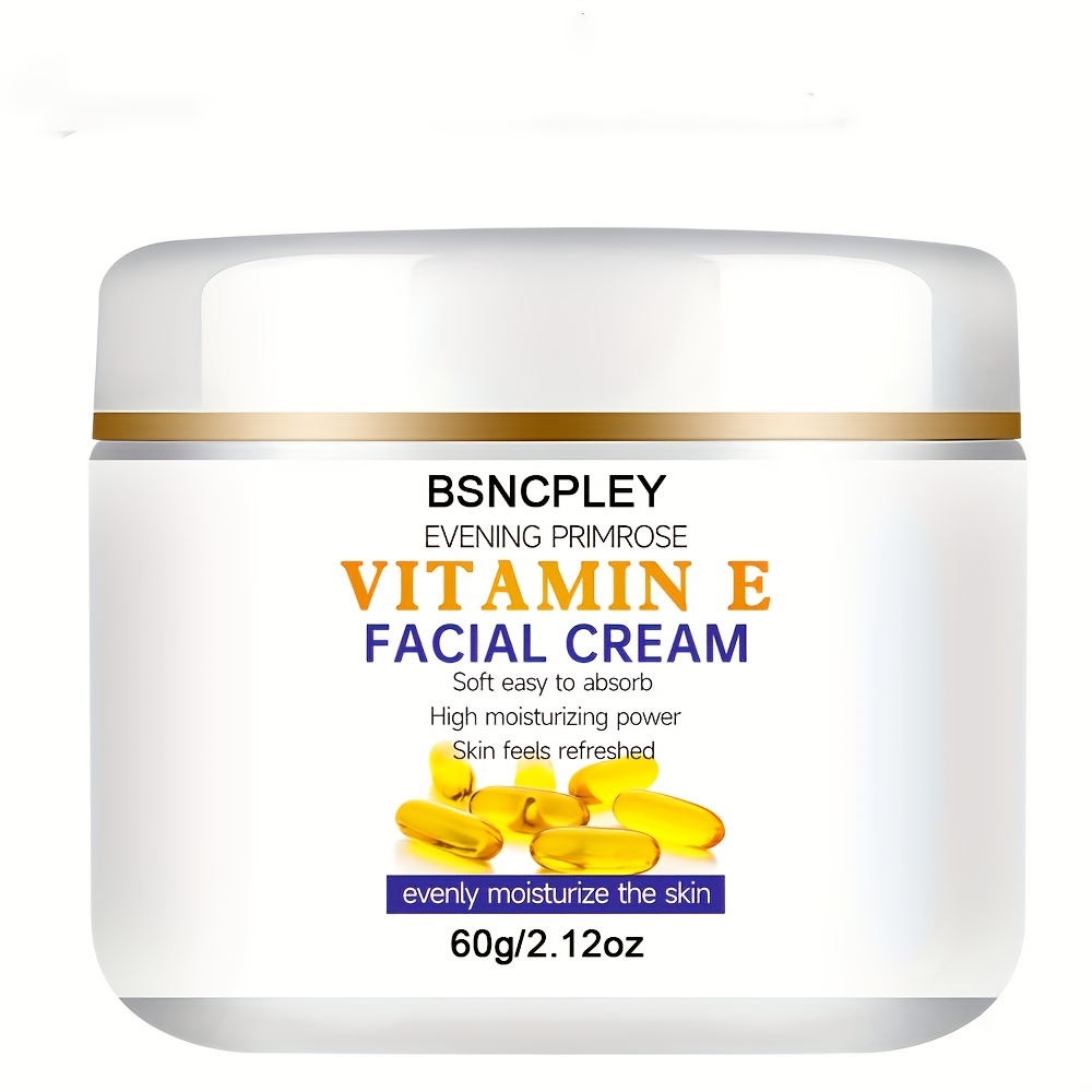 Image of 30g/60g Bsncpley Vitamin E & Collagen Face Cream - Hydrating Moisturizer For Types, Soothes & Evens Light Beige, With Hyaluronic Acid & Retinol | Hypoallergenic, For