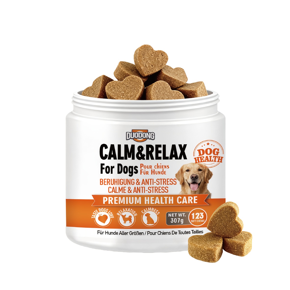 Image of Dog Calming Chews 123 Count | Chamomile For | Sleep Aid And Stress Relief For Puppies To Large Dogs