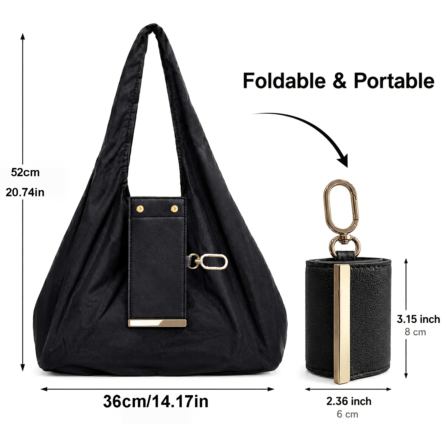 Mini Keychain Tote Bag, Foldable and Compact