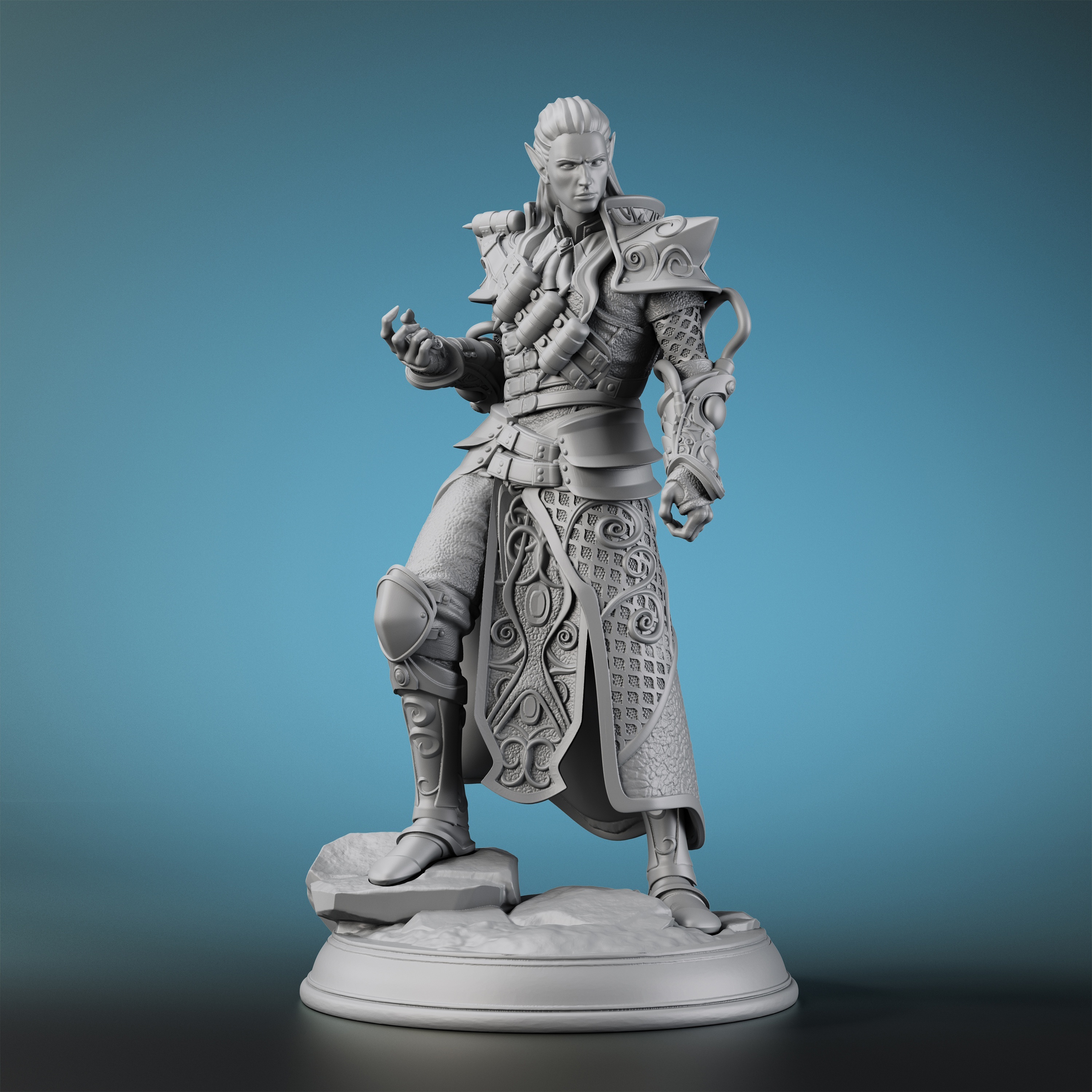 Image of 25mm Tabletop Rpg Miniatures - Elf Artificer Figure, D&d Character, An Awesome Piece For Rpg And Gaming Fans, A For Collectors.