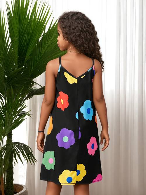 tween girls daily casual loose fit spaghetti suspender dress for summer beach