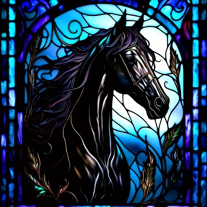 

1pc Horse Diamond Art Painting For Adult, Diy Diamond Art Painting For Beginners Round Full Rhinestone, Home Wall Decor 30*30cm/11.81*11.81in