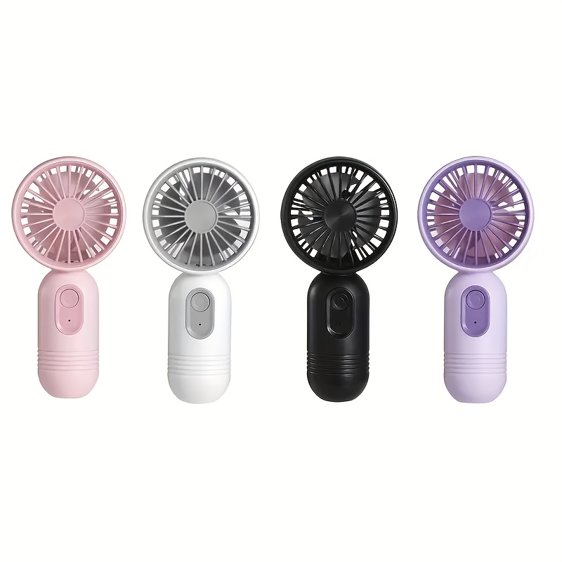 

- Mini Handheld Fan With Usb Charging - Portable, Lightweight Design In Pink, White, Black, Purple - Ideal For Office, Outdoor, Travel, Camping