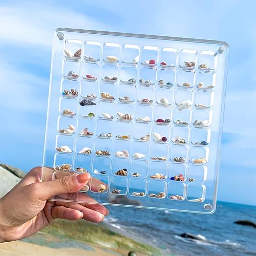 clear acrylic box with magnetic lid display grid shadow case suitable for seashells jewelry minerals butterflies acrylic treasure cabinet