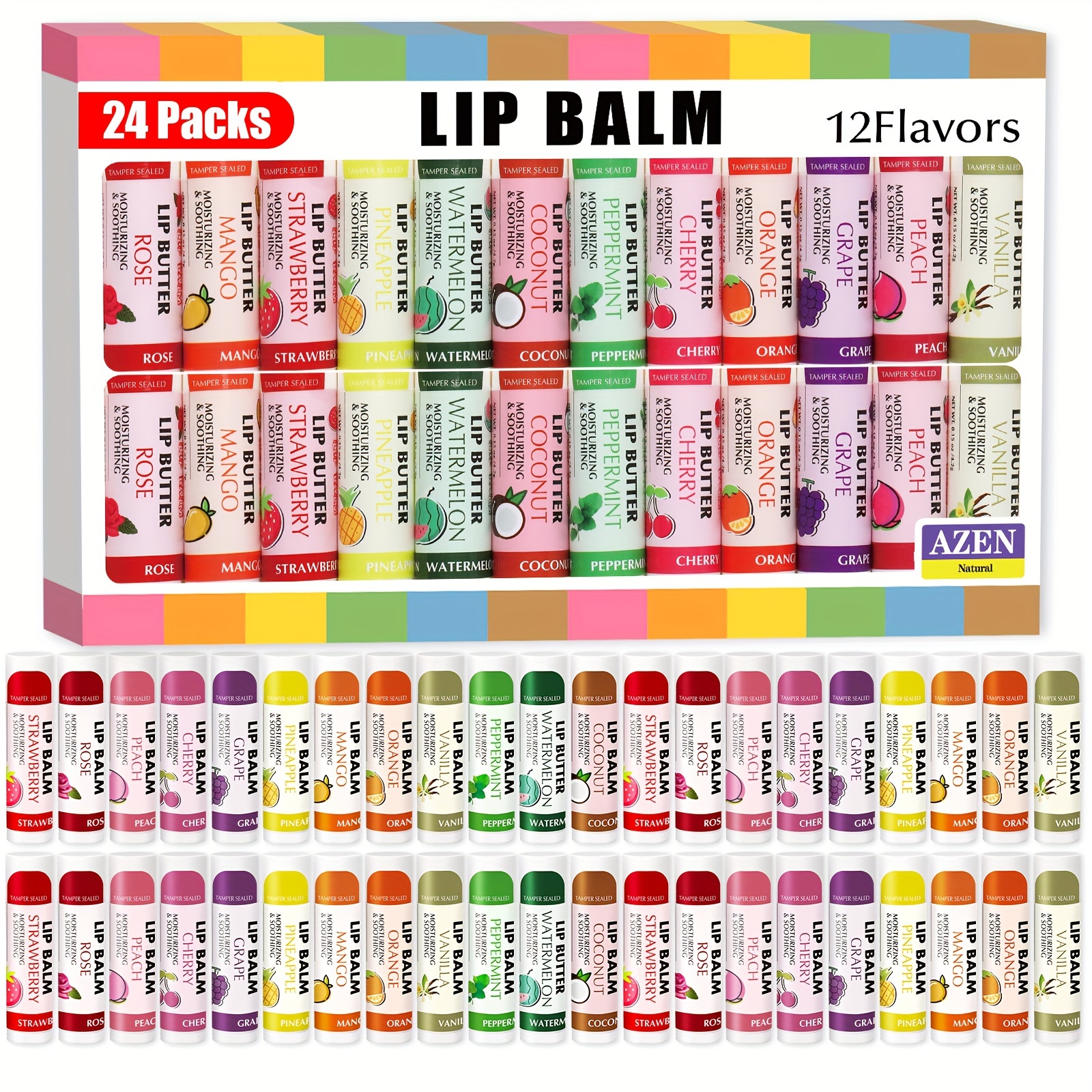 

24 Pack/box, Lip Balm Set, Lip Moisturizer, Lipstick Gift Set, Moisturizing And Nourishing Dry Lips, Gifts For Women, Mother Gifts, Party Supplies Gift, Souvenir Gifts