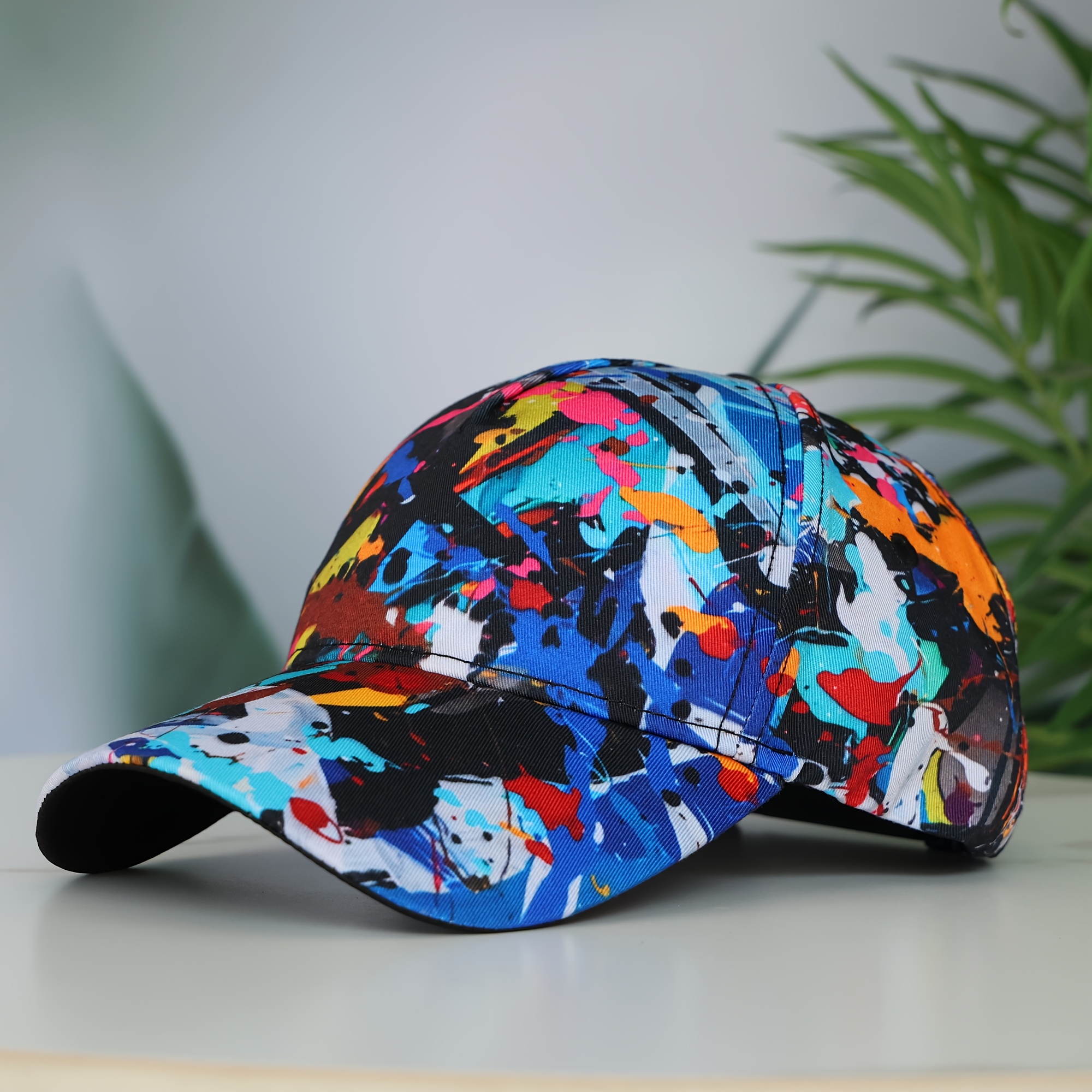 Image of A Colorful Graffiti Hip-hop Baseball Cap, Featuring Graffiti Art, Soft And Lightweight, Perfect For Outdoor Activities, Skateboarding, And