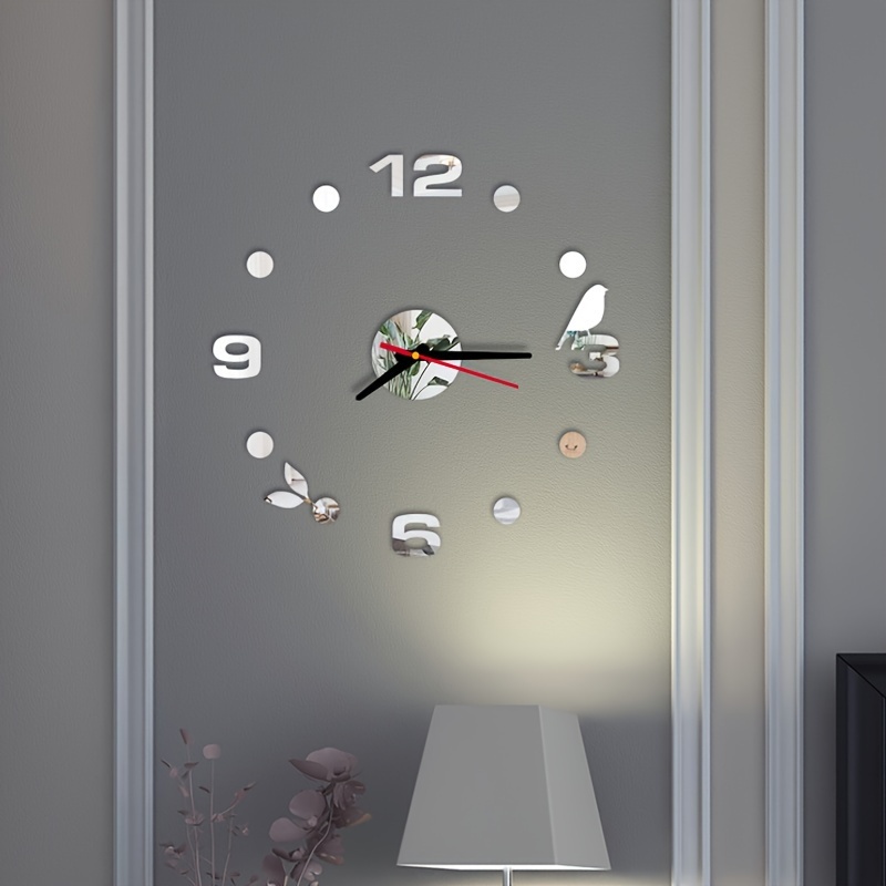 Wall Clock For Living Room, Household Fashionable Wall Clock, Modern Minimalist 3d European And Wall Clock, Battery-free, No Drilling Required