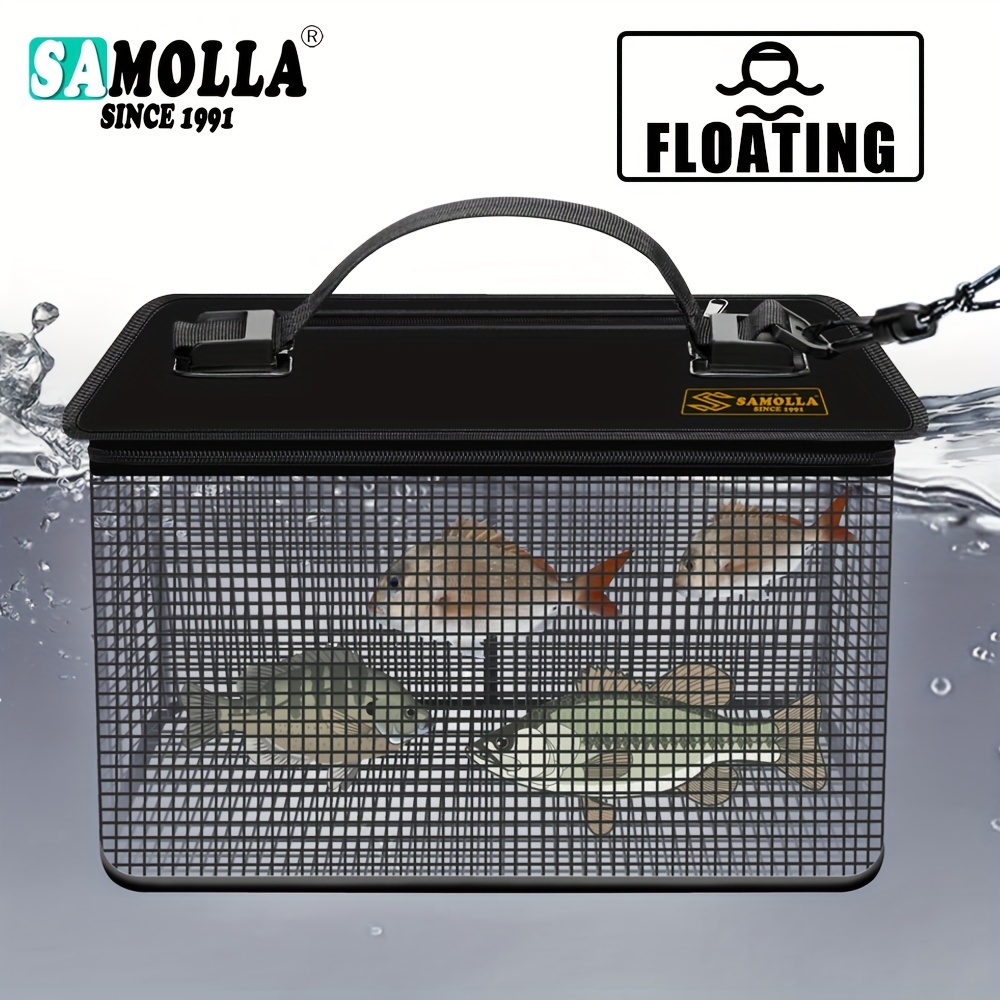 

Samolla Universal Synthetic Rubber Live Fish Basket - Floating Fishing Net With Coating Woven Mesh, Quick Dry, Anti-wrap And , Fishing Gear For All