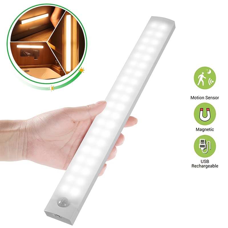 Aiwellkay Light Up Your Home with 1pc Motion Sensor Cabinet Light - USB Rechargeable & Battery Powered!