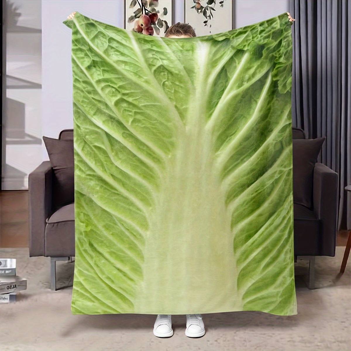 

Contemporary Cabbage Blanket - Flannel Fleece, For Bed Sofa Decor - Unique For Boys, , Men, - , Christmas - All , ,