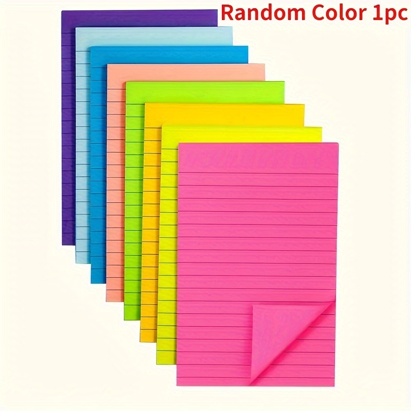 

1/8pack Large Sticky Notes 4x6 Inches, Lined, 46 Sheets Each - Vibrant & Pastel Colors, Bulk Pack