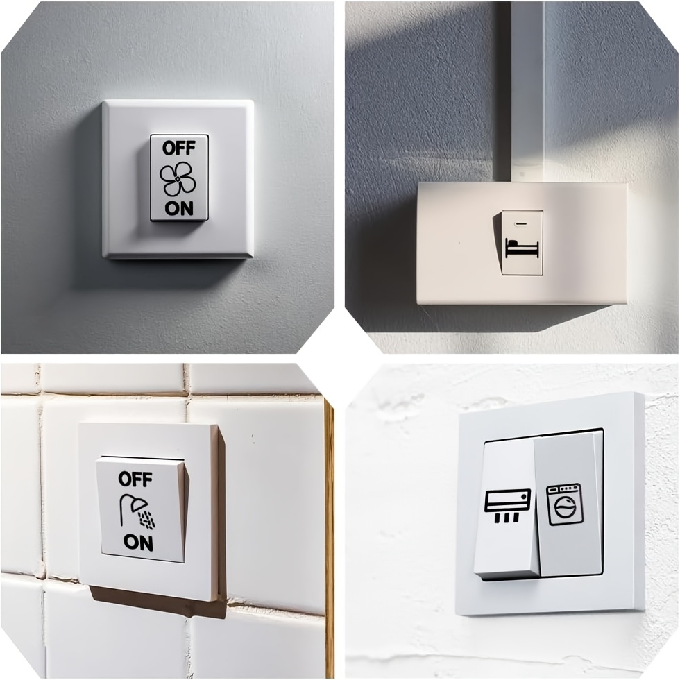 100pcs Self-Adhesive Switch Labels Set for Home Identification