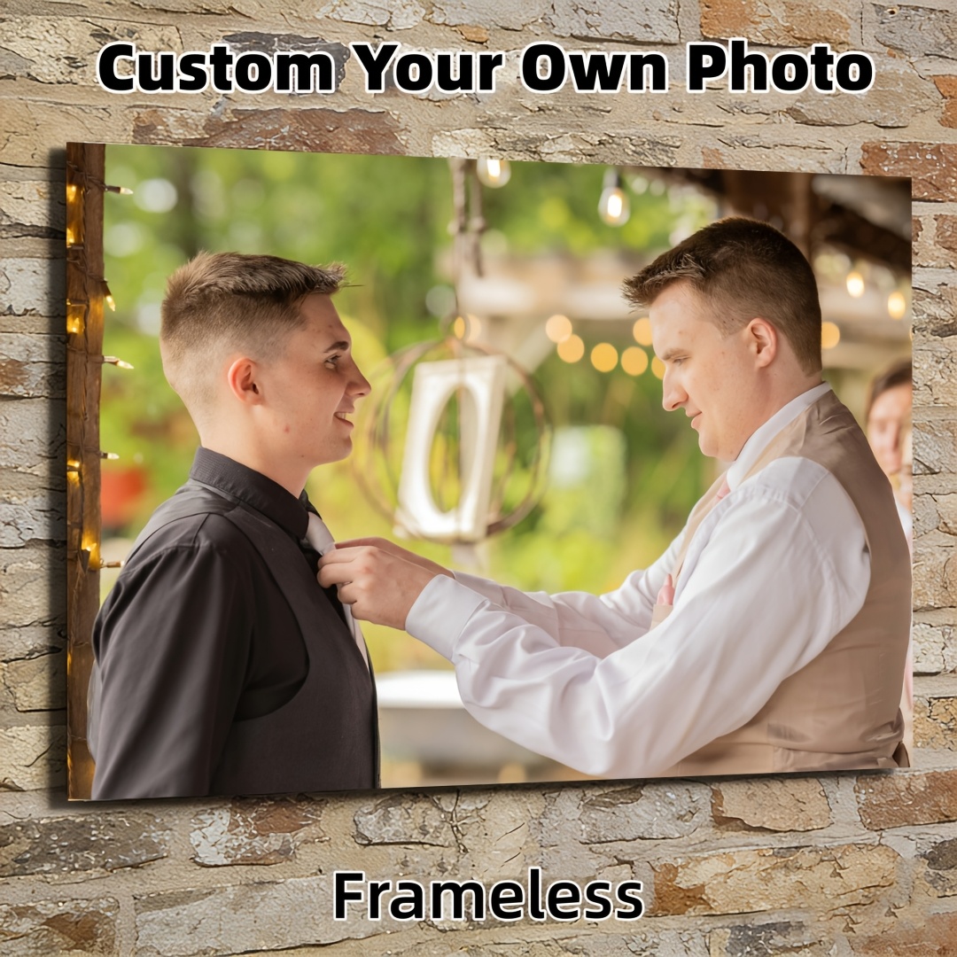 Modern Personalized Baby Photo & Text Canvas Poster