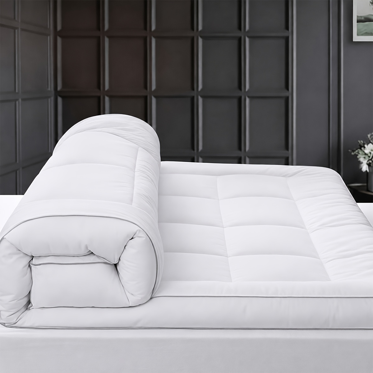 TEMU Surmatelas de Size, Surmatelas à coussin, Protecteur de matelas matelassé ultra-doux et rafraîchissant, Convient aux matelas de 8 à 24 pouces,