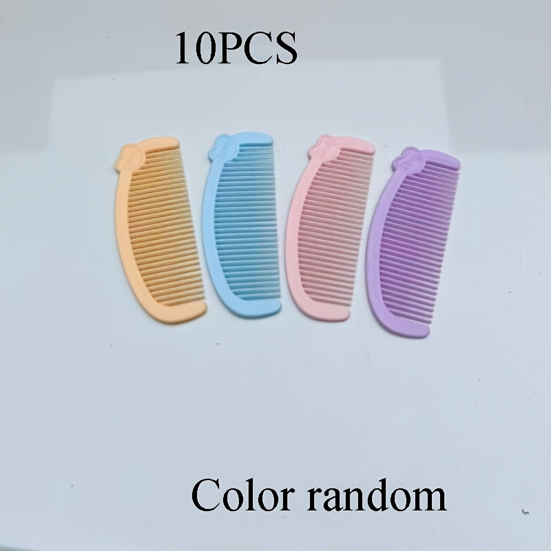 TEMU 10pcs Set Of Random Colors, Cartoon Heart-shaped Mini Combs, Cute And Portable Hair Styling Combs, Suitable For Home Use By Women, Smooth Hair