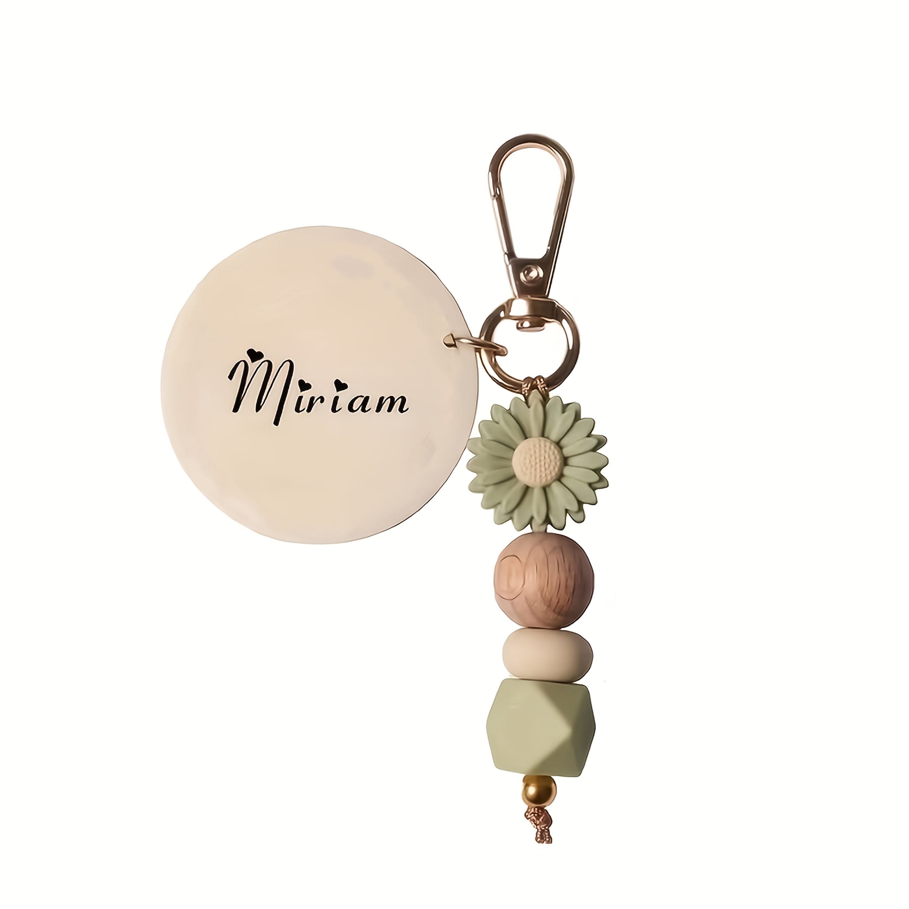 TEMU Personalized Wooden Keychain – Engraved With Names/text/patterns, Elegant Bead Necklace For Birthdays/anniversaries/mother' Day/valentine' Day