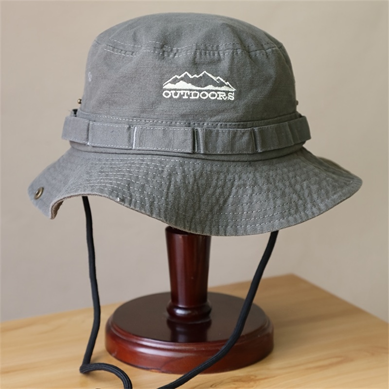 1pc Women Fashionable Bucket Hat Drawstring Fisherman Hat Breathable  Outdoor Mountaineering Sunscreen Workwear * Hats
