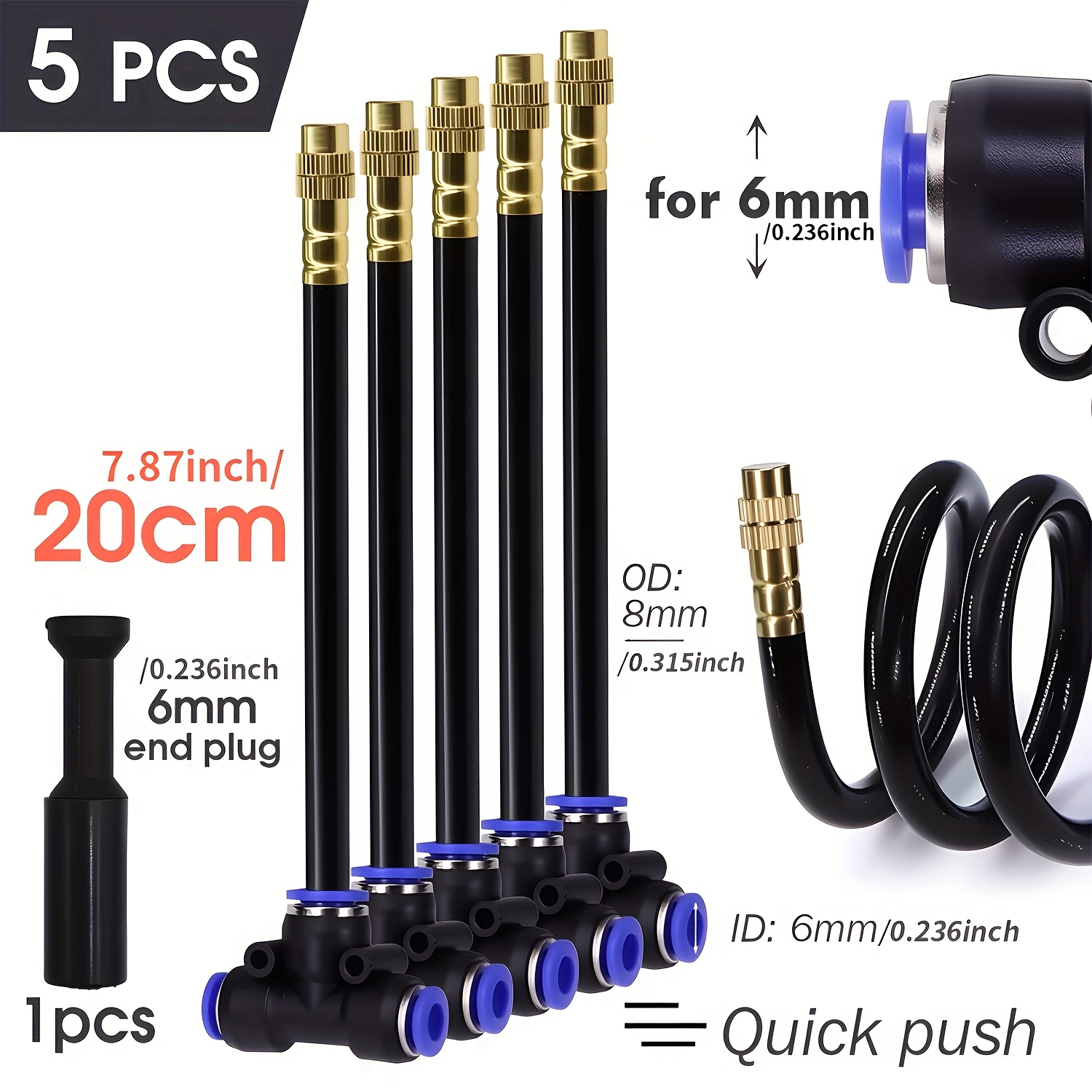 TEMU Universal Rod Of /50cm + Three-way Connector + End