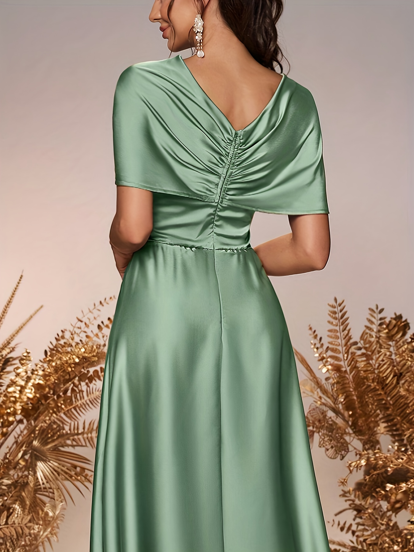 blue dress for baby girl Elegant Midi Length Chiffon Bridesmaid Dresses with Asymmetrical Ruffl