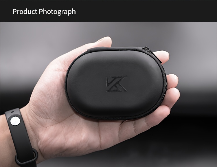 portable faux leather earphone case oval shockproof protective pouch with zipper closure compact travel organizer for headphones earbuds black headphone storage case portable storage case sleek accessory durable organizer flexible material electronic accessory Product details 7