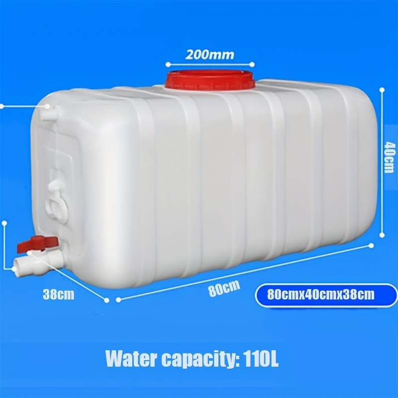 Image of 25l-200l Water Storage Tank With Faucet, Portable For Camping, Plastic Water Reservoir For Kitchen, Rv, Van, Truck, Outdoor Activities, School, Garden