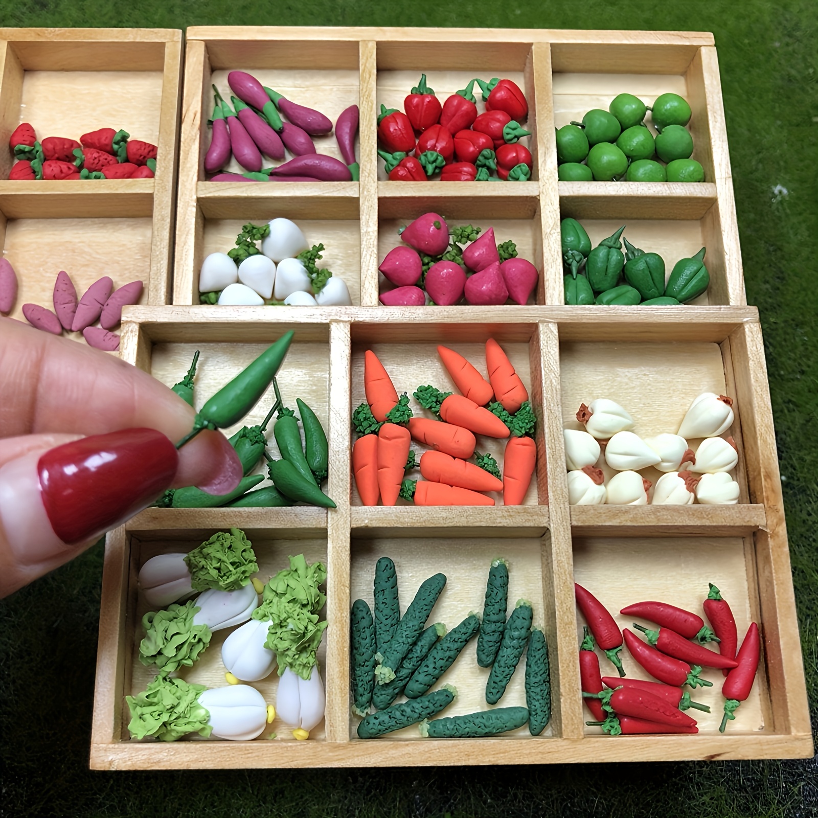 2/5/10pcs Mini Fruit Vegetable Set for Dollhouse 1/12 Scale Realistic  Clay Tomatoes, Carrots, Potatoes Farm Toy Sets, Dollhouse